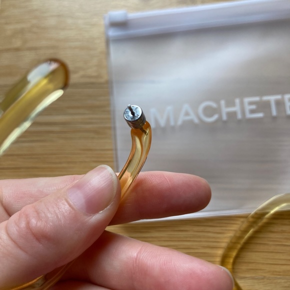 SOLD Machete Large Square Hoops NWT Transparent Yellow - Picture 11 of 13